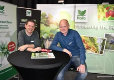 Willem-Jan de Kort and Bram van Hal from Haifa present Grow Clean to keep irrigation systems clean of mineral pollution by polyphosphates.